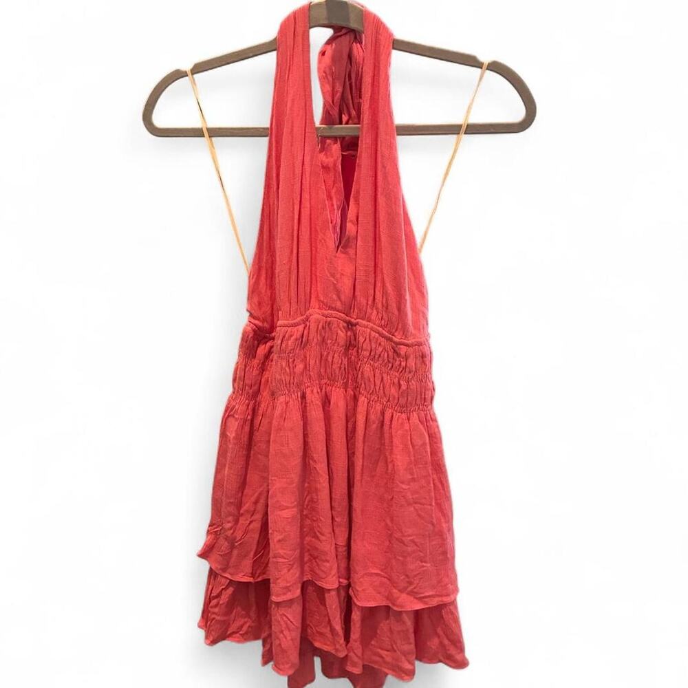 Impeccable pig bubblegum pink halter Top Tiered Skirt‎ Romper Sz S